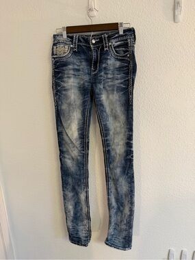 Rock Revival Women's Distressed Delu Straight Jeans
